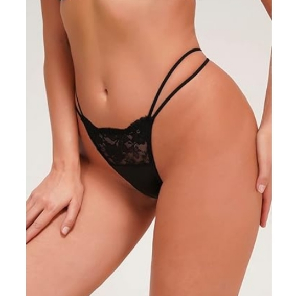 Milumia Women Lace Sexy Panties Underwear G-String Thongs Black - Picture 6 of 7